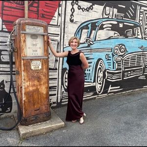 Cache Deep Brown/Eggplant Evening Gown